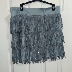 Fringe Blue Sparkle Skirt